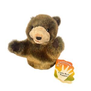 NWT‎ FOLKMANIS Little Brown Bear - Retired Hand Puppet Moveable Mouth + Paws